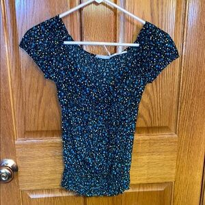 Kimchi Blue Women’s Floral Top in Blue and Yellow